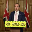 Health Secretary Matt Hancock during today's briefing