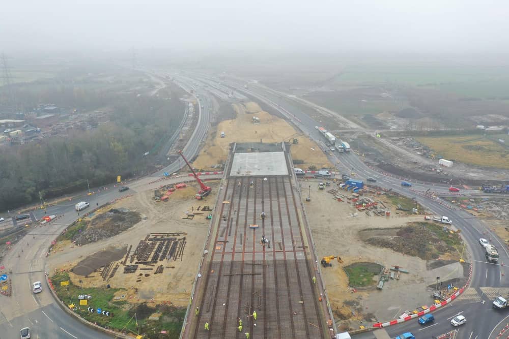Photos from Highways England show how progress has been made as it builds a new flyover at Testo's Roundabout in Boldon.