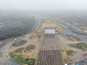 Photos from Highways England show how progress has been made as it builds a new flyover at Testo's Roundabout in Boldon.