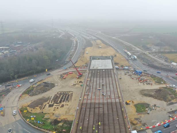 Photos from Highways England show how progress has been made as it builds a new flyover at Testo's Roundabout in Boldon.