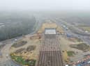 Photos from Highways England show how progress has been made as it builds a new flyover at Testo's Roundabout in Boldon.