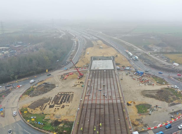Photos from Highways England show how progress has been made as it builds a new flyover at Testo's Roundabout in Boldon.