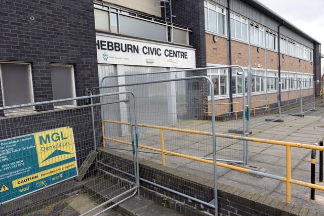 The start of demolition works at Hebburn Civic Centre in 2016.