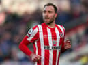 Christian Eriksen making his Brentford debut against Newcastle United last season.