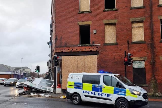 Damage to buildings in Hartlepool caused by Storm Arwen.
Picture: Carl Gorse.