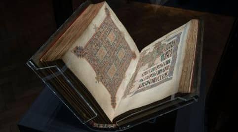 The Lindisfarne Gospels, image courtesy of Tyne & Wear Archives & Museums.