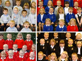 Enjoying their first days at school. See if you can spot a familiar face.