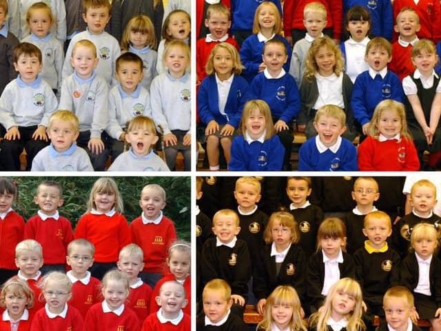 Enjoying their first days at school. See if you can spot a familiar face.