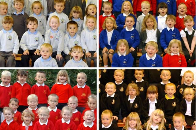 Enjoying their first days at school. See if you can spot a familiar face.