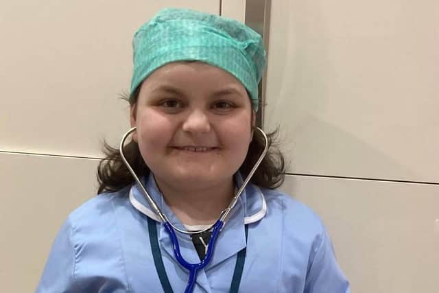 Kayleigh Brennan who is all smiles despite having acute lymphoblastic leukaemia.