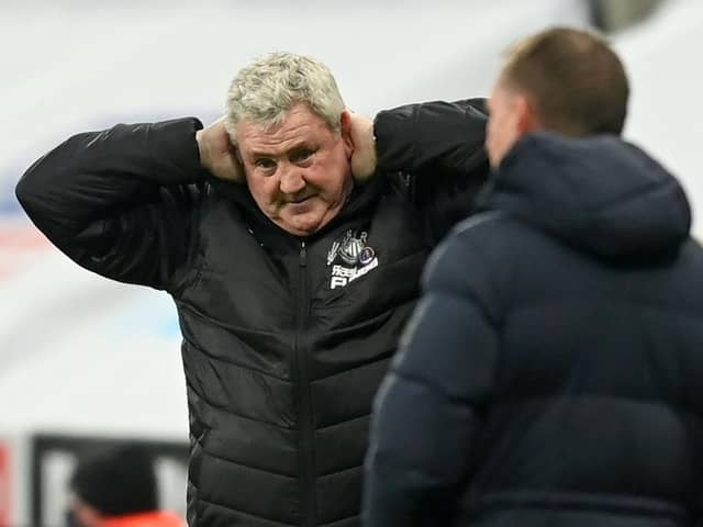 Newcastle United boss Steve Bruce is under pressure after Tuesday's 1-0 defeat to Sheffield United.  (Photo by MICHAEL REGAN/POOL/AFP via Getty Images)