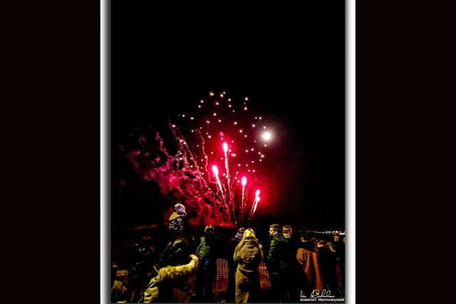Families watch the dazzling fireworks display in South Shields. Picture: Ian Richardson.
