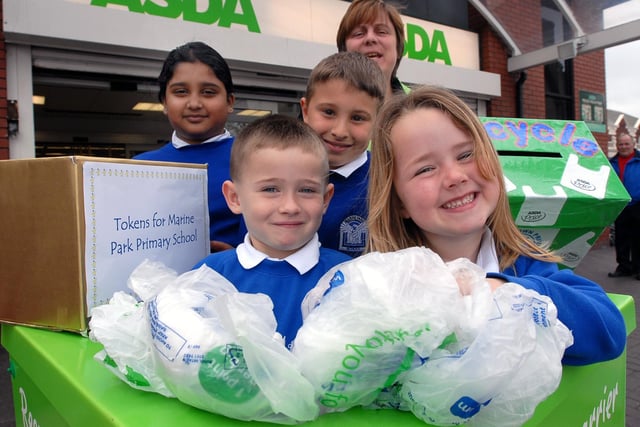 Getting creative with recycled carrier bags in 2007 were pupils from Marine Park and Westoe Crown Primary Schools.