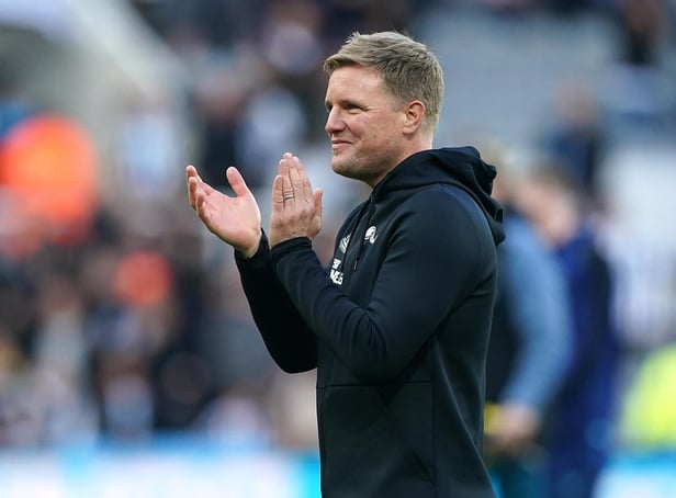 Newcastle United head coach Eddie Howe applauds fans earlier this season.
