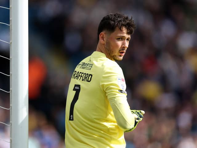 LEEDS, ENGLAND - SEPTEMBER 14: James Trafford of Burnley looks on during the Sky Bet Championship match between Leeds United FC and Burnley FC at Elland Road on September 14, 2024 in Leeds, England. (Photo by George Wood/Getty Images)