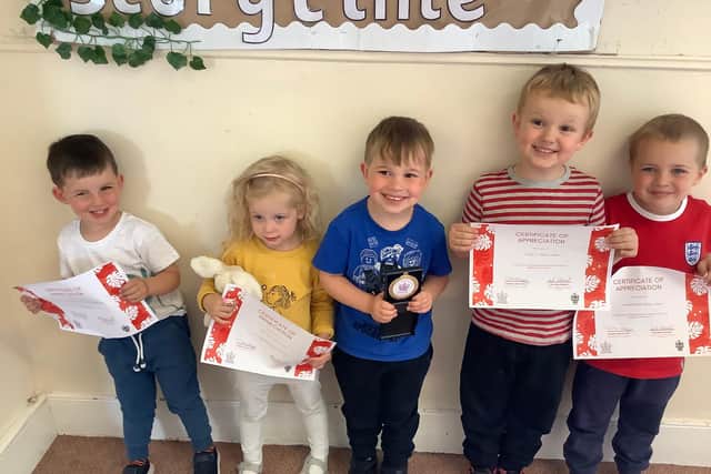 The children from Nurserytime Hebburn with their certificates
