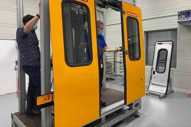 Testing taking place on the sliding step design to be installed on the new fleet of Metro trains.