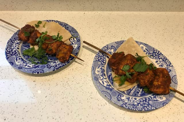 Chicken tikka starters with chapati