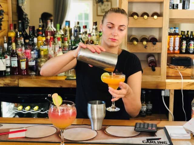 Picture shows Rofida Morozaite of Caesar's Den with some of the restaurant's tasty mocktails