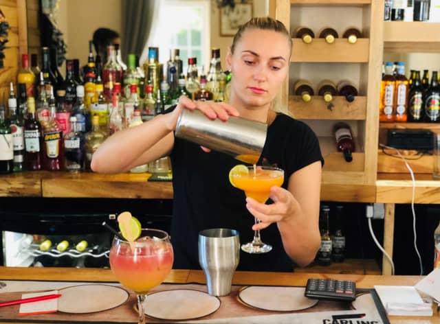 Picture shows Rofida Morozaite of Caesar's Den with some of the restaurant's tasty mocktails