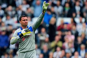 NEWCASTLE UPON TYNE, ENGLAND - MAY 19:  Steve Harper of Newcastle acknowledges the fans after his last match for the club follwoing the Barclays Premier League match between Newcastle United and Arsenal at St James' Park on May 19, 2013 in Newcastle upon Tyne, England.