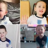 Young football supporters in South Tyneside show their support for England.