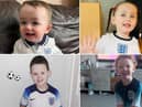 Young football supporters in South Tyneside show their support for England.