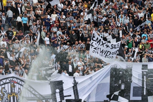 Wor Flags' pre-match Newcastle United flag displays have become a staple of match days at St James's Park (Photo by NIGEL RODDIS/AFP via Getty Images)