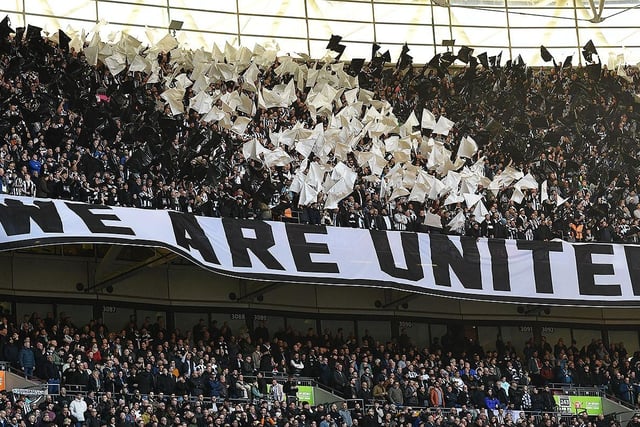 Newcastle United fans at Wembley. Picture by Frank Reid.