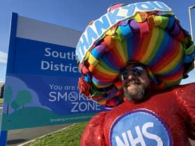 Colin Burgin-Plews at the start of his sponsored walk in 2020, to say thank you to the NHS.