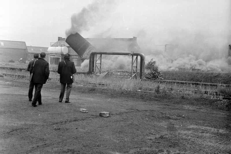 Newalls Chimney comes down in June 1971. Remember this?