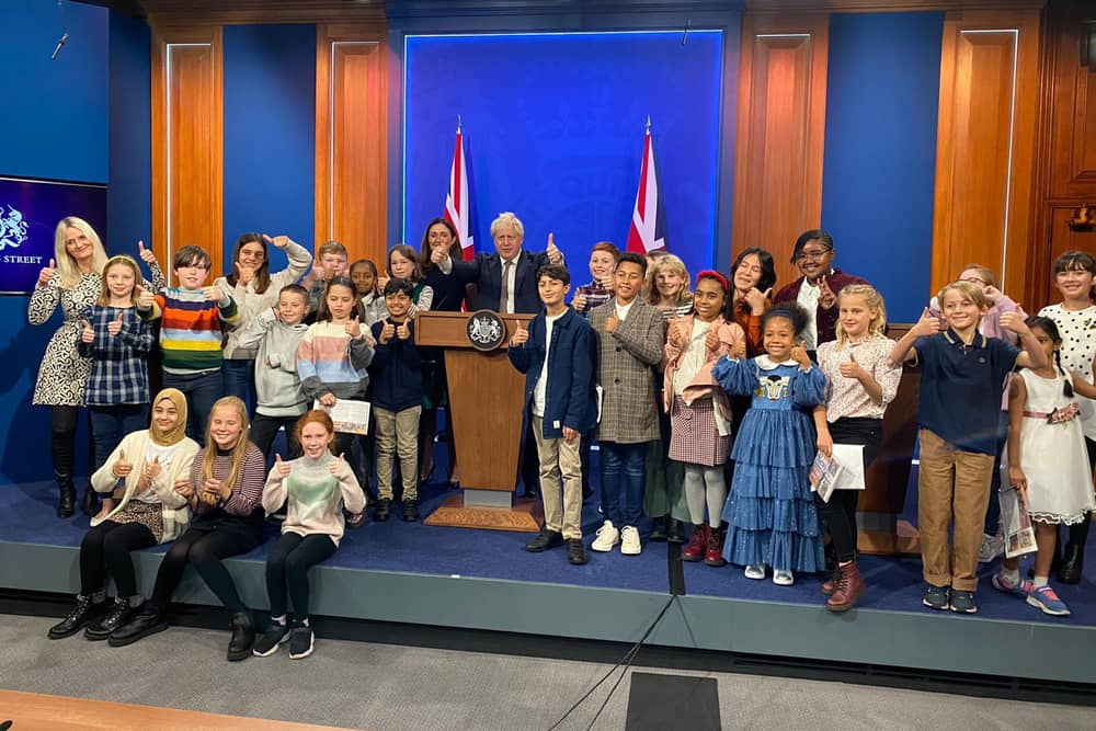 Young readers put their questions about climate change to Prime Minister Boris Johnson at a press conference in Downing Street.