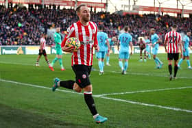 Brentford midfielder Christian Eriksen (Photo by Marc Atkins/Getty Images)