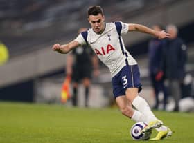 Tottenham Hotspur left-back Sergio Reguilon is facing a race against time to be fit for this weekend's trip to Newcastle United. (Photo by JOHN WALTON/POOL/AFP via Getty Images)