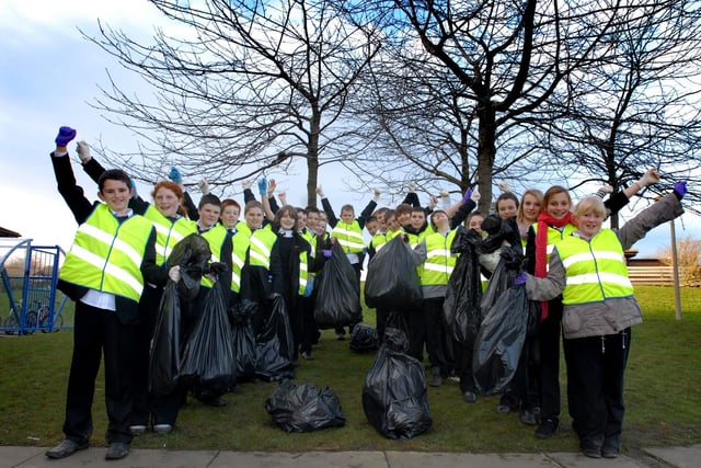Pupils from Hebburn Comprehensive had their own clean-up team and here they are 11 years ago. Recognise anyone?