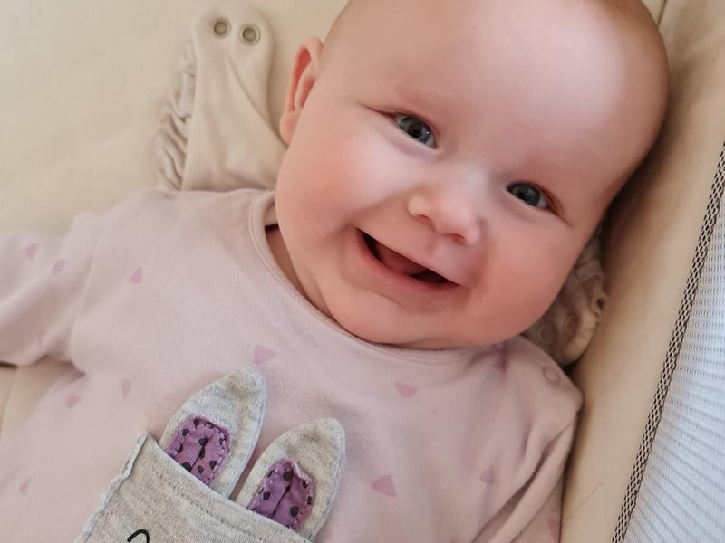 Lindsay Shiner, said: "Darcey Belle Wood born 22nd October 2020 weighing 7lb 7oz. 5 months old on Monday, my little rainbow baby."