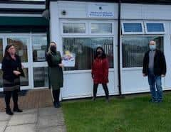 From left, Cathryn Henderson operations coordinator at Hedworthfield Primary, Emma Jeynes head teacher, St Nicholas parishioner Carol Robson and Reverend Paul Barker.