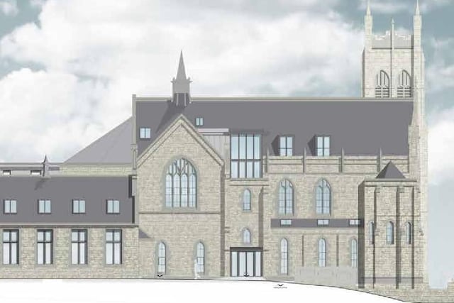 Impression of the exterior of Erskine Church, Falkirk, after conversion to 15 flats. Plans for a ‘sensitive conversion’ have been approved by councillors. The building was bought in 2014 by businesswoman Gina Fyffe.