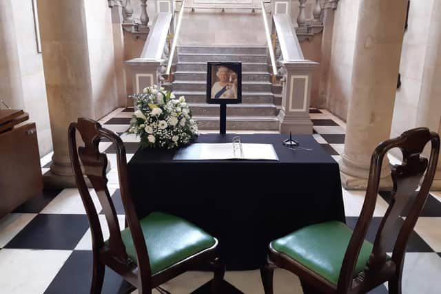 The book of condolence at South Shields Town Hall.