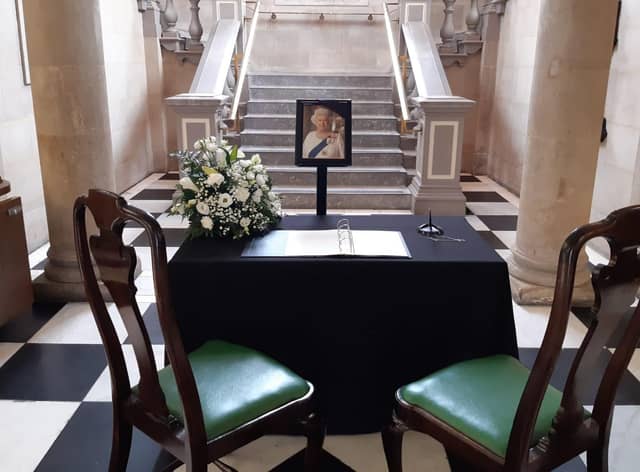 The book of condolence at South Shields Town Hall.