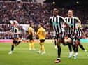 Newcastle United striker Alexander Isak celebrates his goal last weekend.