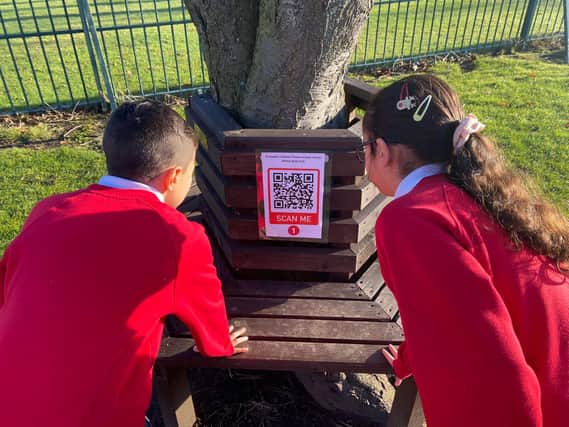 St Joseph's Catholic Primary School pupils with their new virtual story-telling idea