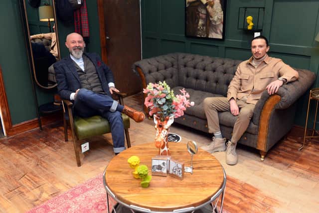 Master Debonair's Simon Whitaker (L) and Fire&Co's Skye Ferry have teamed up to open a lifestyle room within Master Debonair.