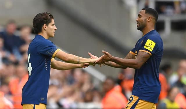 Newcastle striker Callum Wilson is substituted for Santiago Munoz during the pre season friendly match between Newcastle United and Athletic Bilbao at St James' Park on July 30, 2022 in Newcastle upon Tyne, England. (Photo by Stu Forster/Getty Images)