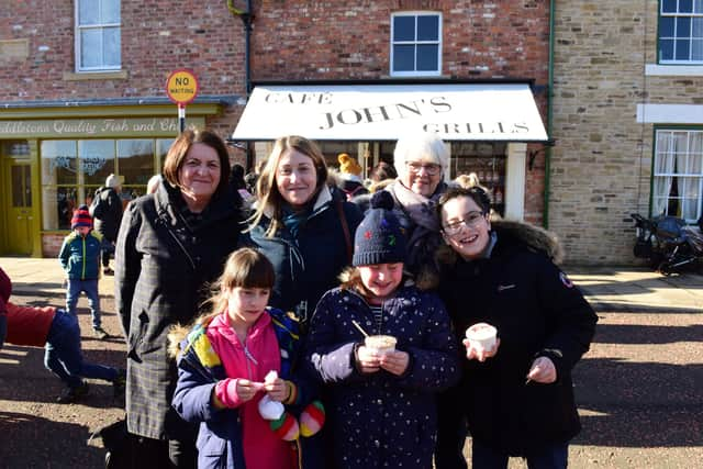 (Left to right) Pauline Warren, Kathryn Athey and Pamela Clifford with children Emma, Charlotte and Joseph.