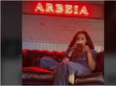 Jade Thirlwall enjoying a drink in her South Shields bar Arbeia.
