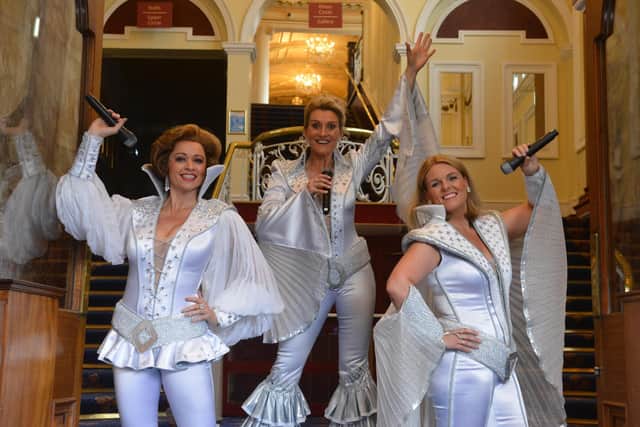 Mamma Mia cast get ready for the show at Sunderland Empire Theatre. Donna and the Dynamos!