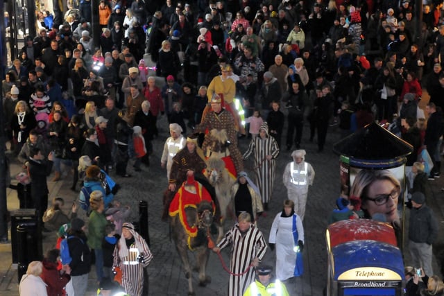 Lots of faces at the Winter Wonderland parade through King Street 10 years ago.