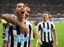 Newcastle United's Miguel Almiron celebrates his stunning goal against Aston Villa last weekend.