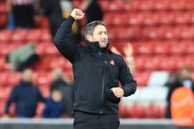 Lee Johnson celebrates at full time